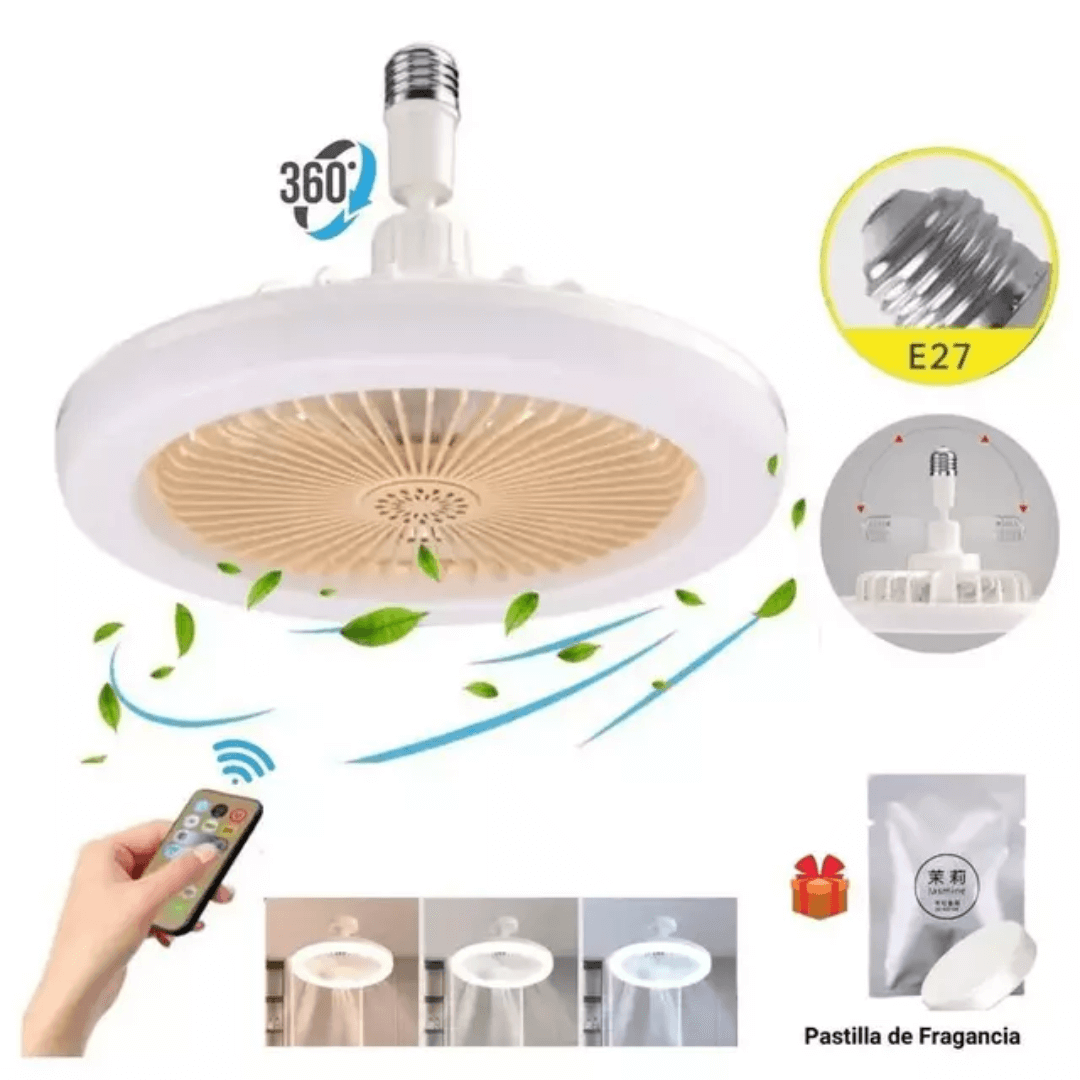 FOCO LED 3 EN 1 - FOCO,VENTILADOR, AROMATIZADOR.