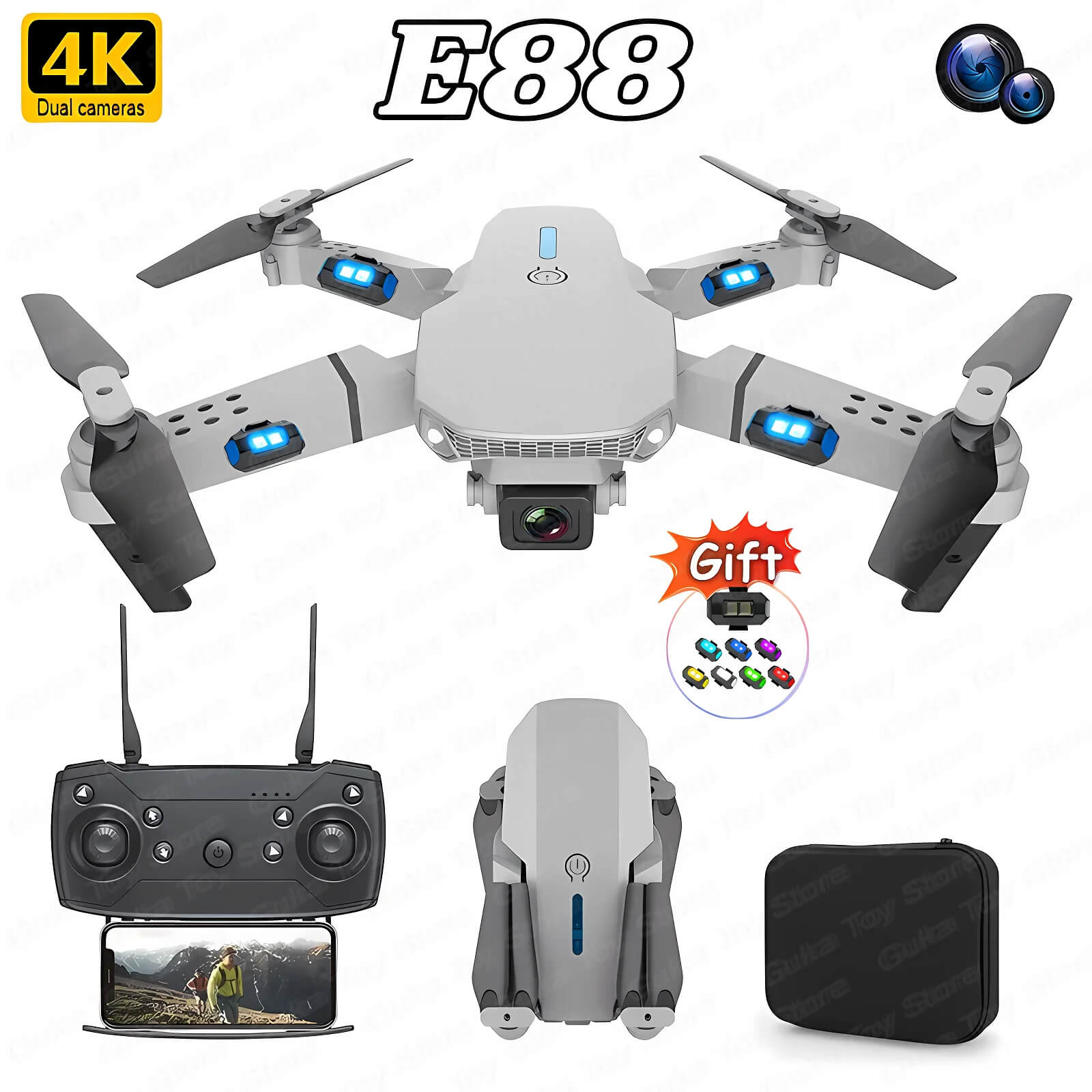 DRONE E88 PRO 4K HD DOBLE CAMARA