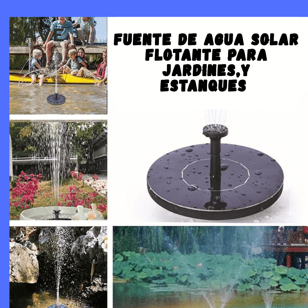 FUENTE DE AGUA SOLAR FLOTANTE para jardines,y estanques