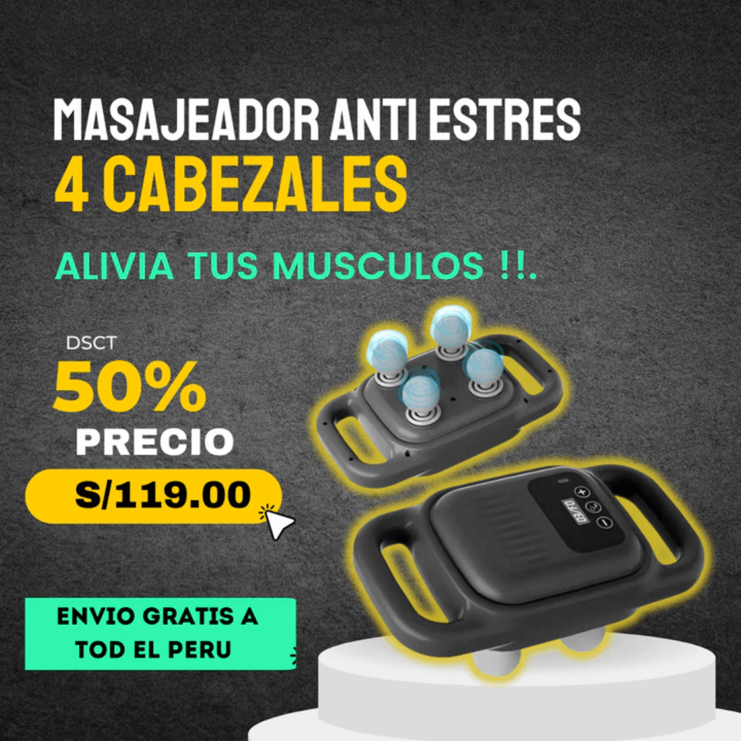MASAJEADOR ANTI ESTRES 4 CABEZALES !!