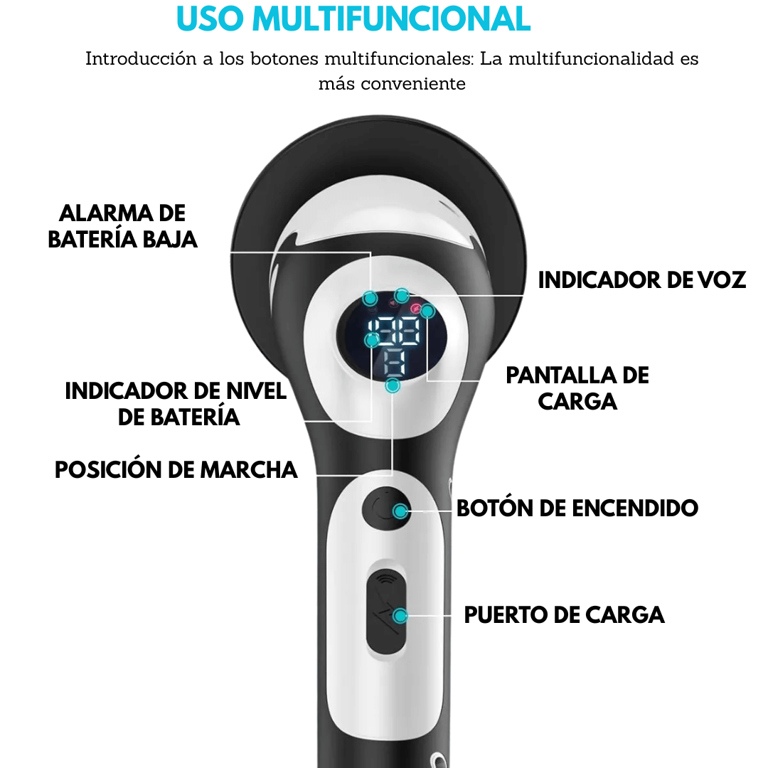 CEPILLO INALAMBRICO INTELIGENTE  A VOZ  MULTIFUNCIONAL 11 EN 1