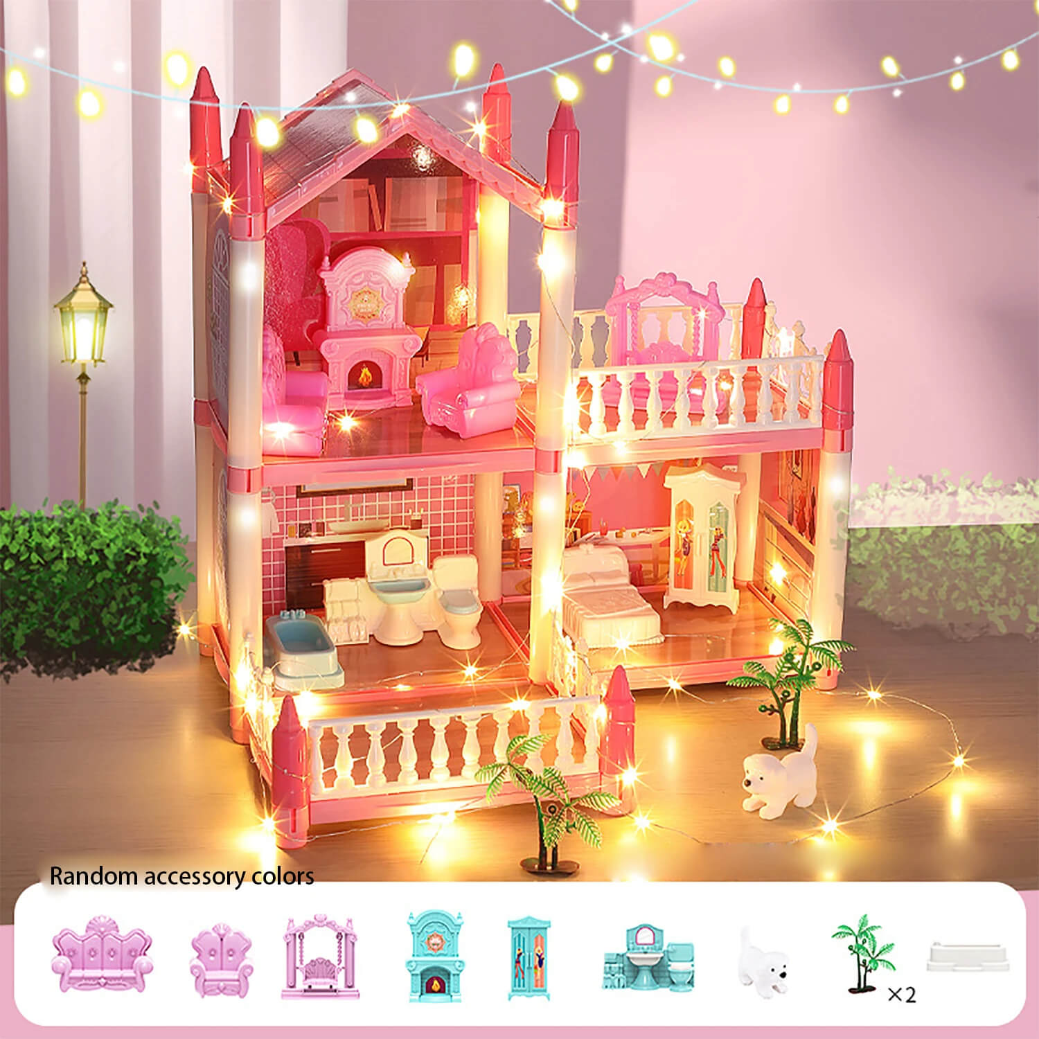 CASA DE MUÑECA DE CASTILLO INCLUYE LUCES  LED🏰🪆