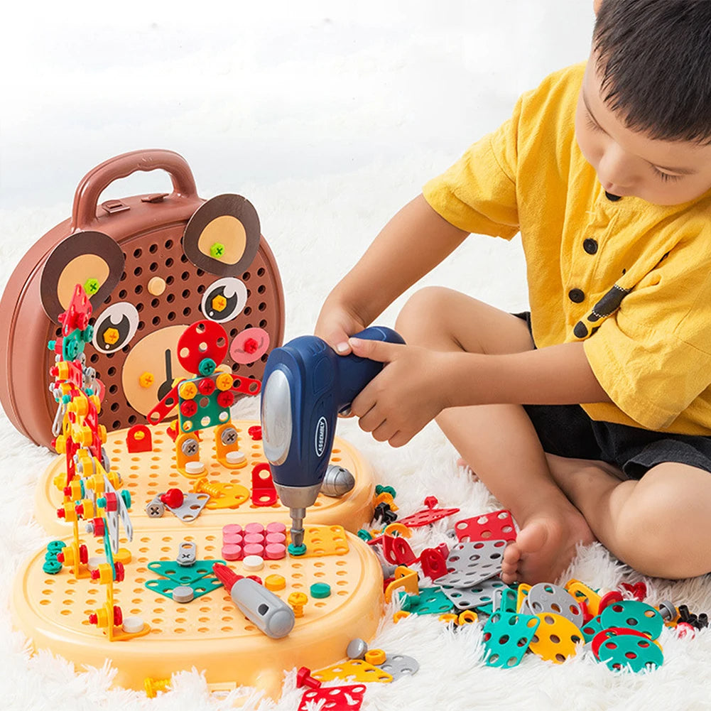 Juego de caja de herramientas con taladro para niños