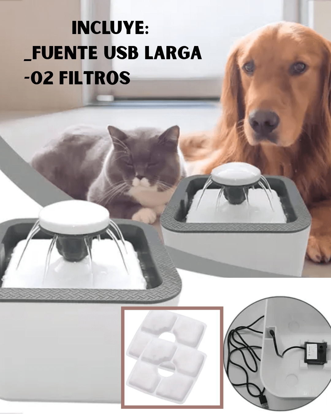 FUENTE DE AGUA BEBEDERO PARA MASCOTAS