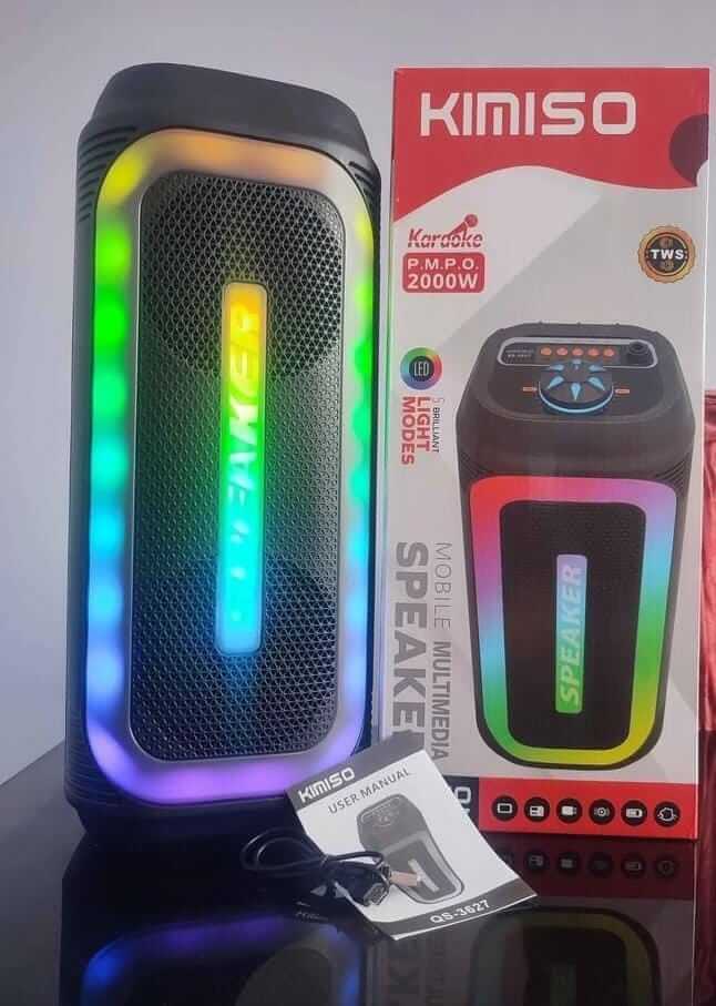 PARLANTE KIMISO CON LUCES RGB Y BLUETOOTH CON CONECCIÓN INALAMBRICA